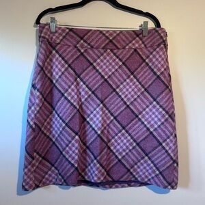 Talbots Plaid Pink Skirt Size 12 Lined Side Zip